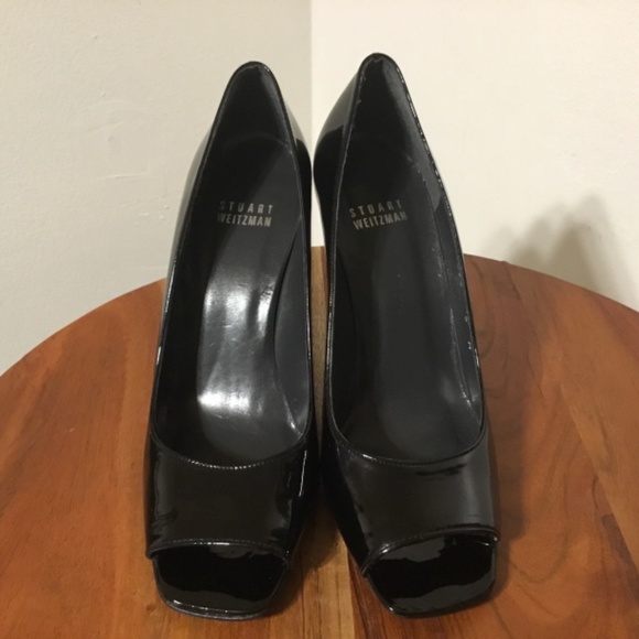 Stuart Weitzman Black Open Toe Heels Size 6M 236 - Picture 3 of 13